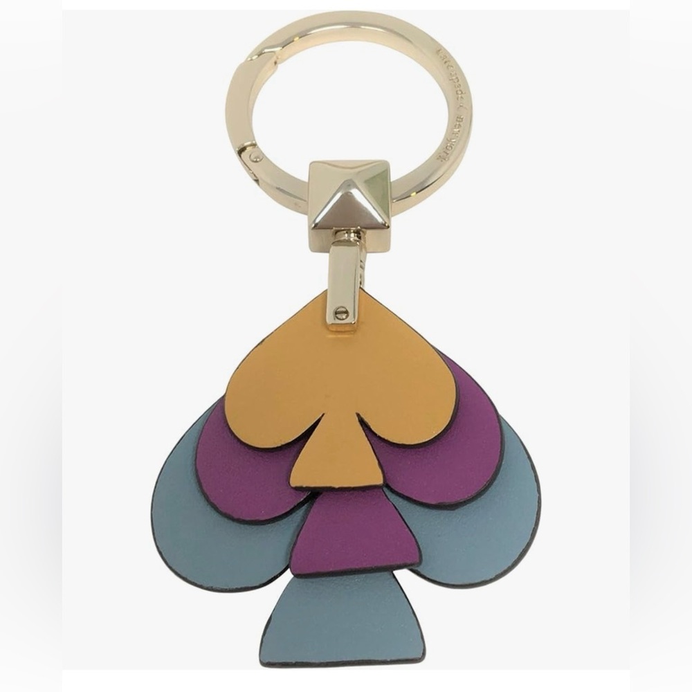 kate spade Blue Spade Keychain  with Gold Hardware